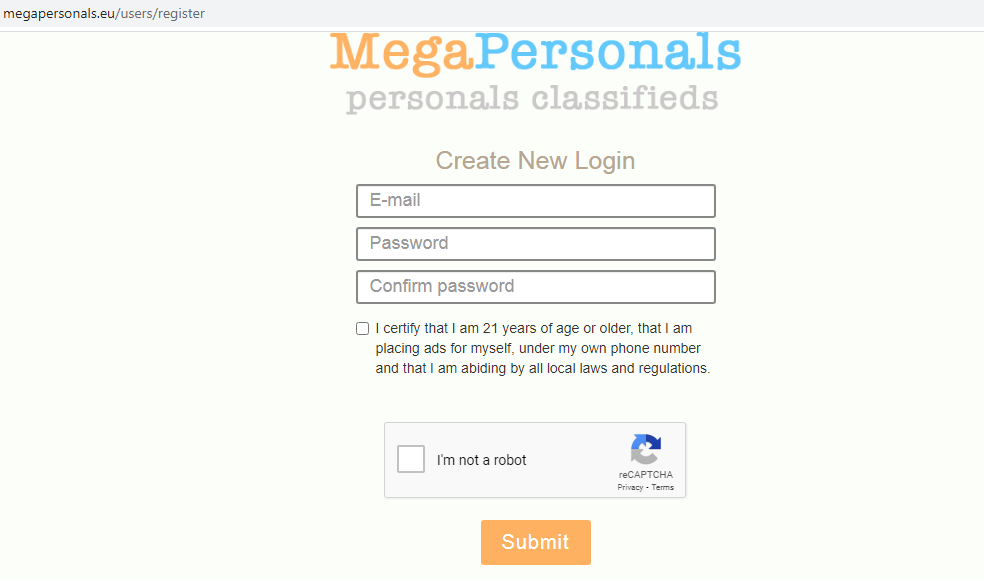 Mega Personal Login or Create Account at MegaPersonal