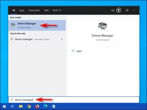 “Device Manager,” and select it from the list.