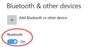Here, toggle Bluetooth to the "On" option. 